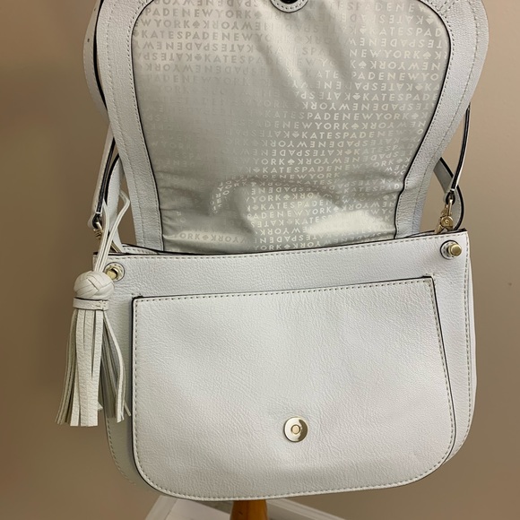 New Kate Spade white leather flap shoulder bag - Picture 5 of 8
